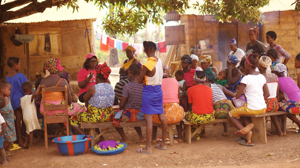 Meeting with women in a village in Port Loko, Sierra Leone