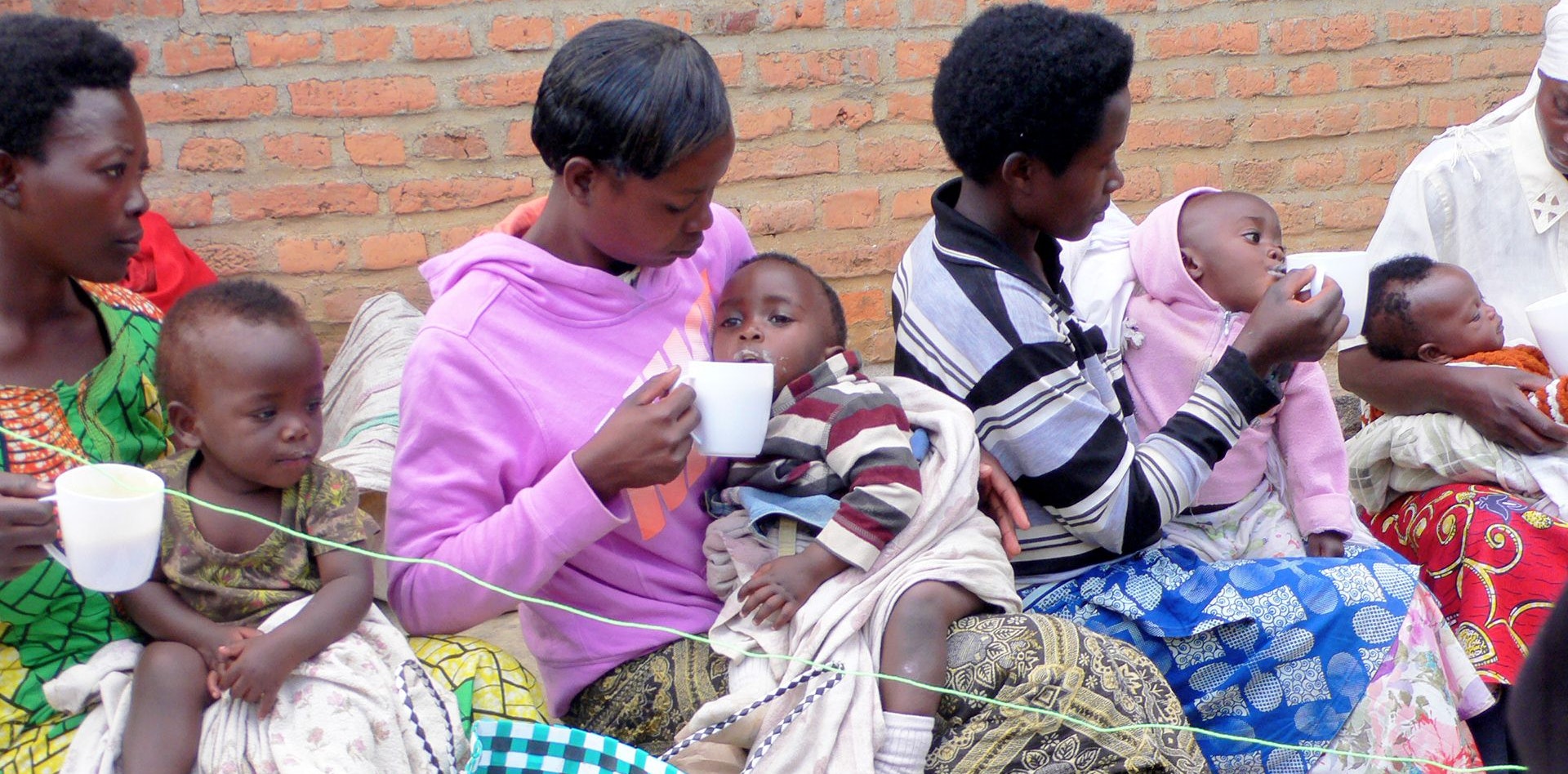 Children feeding in Rwanda